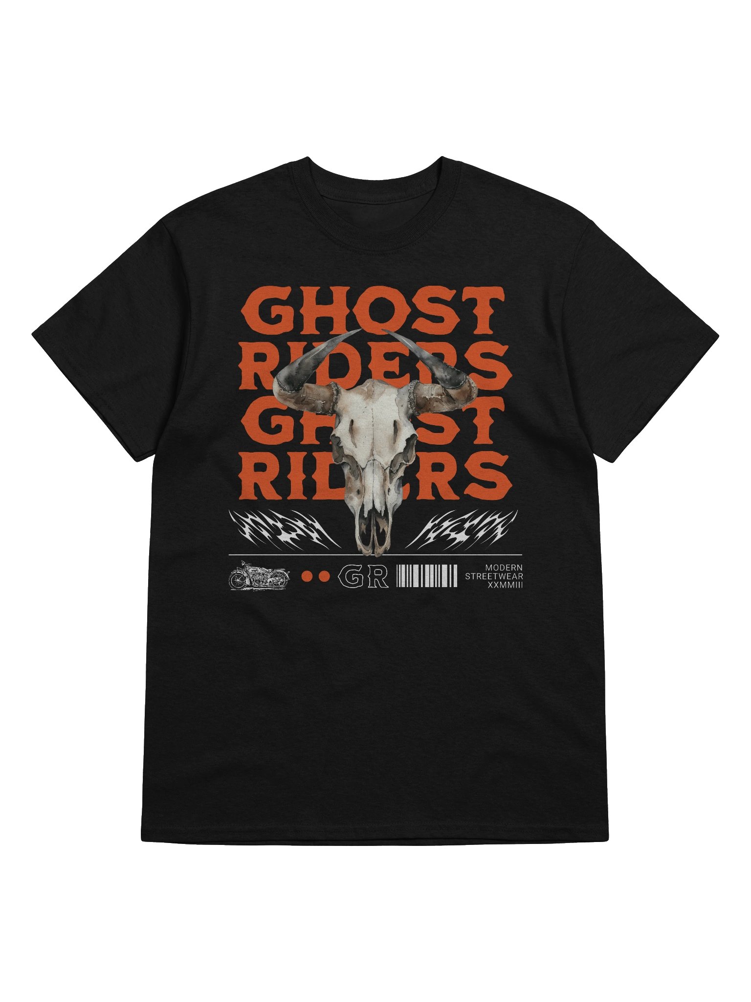 Unique Ghost Riders Horn Skull T-Shirt for Motorcycle Wear product image (42)