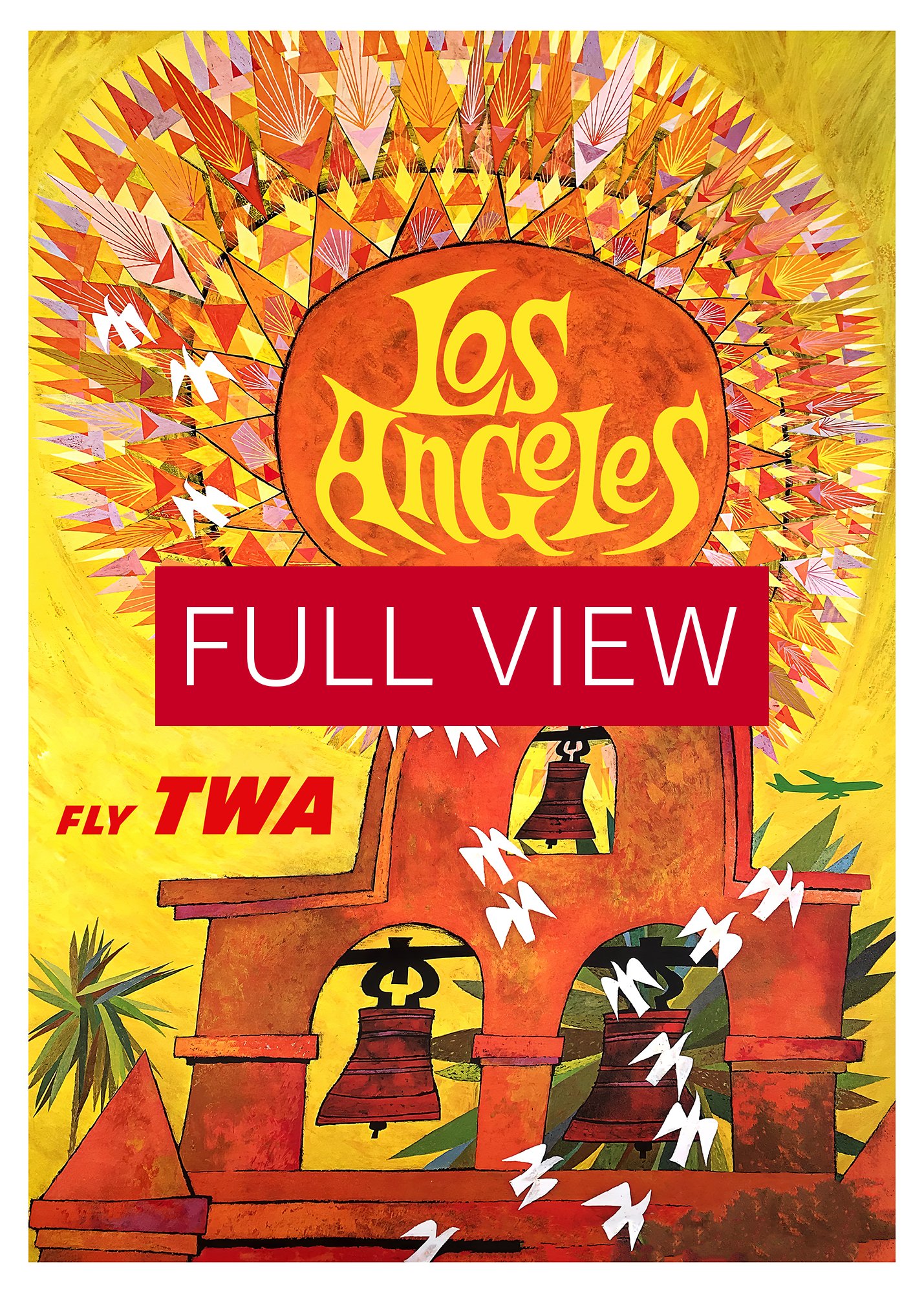 Los Angeles, USA, TWA 1950s — retro vintage travel poster, retro travel art, retro travel wall art product image (3)