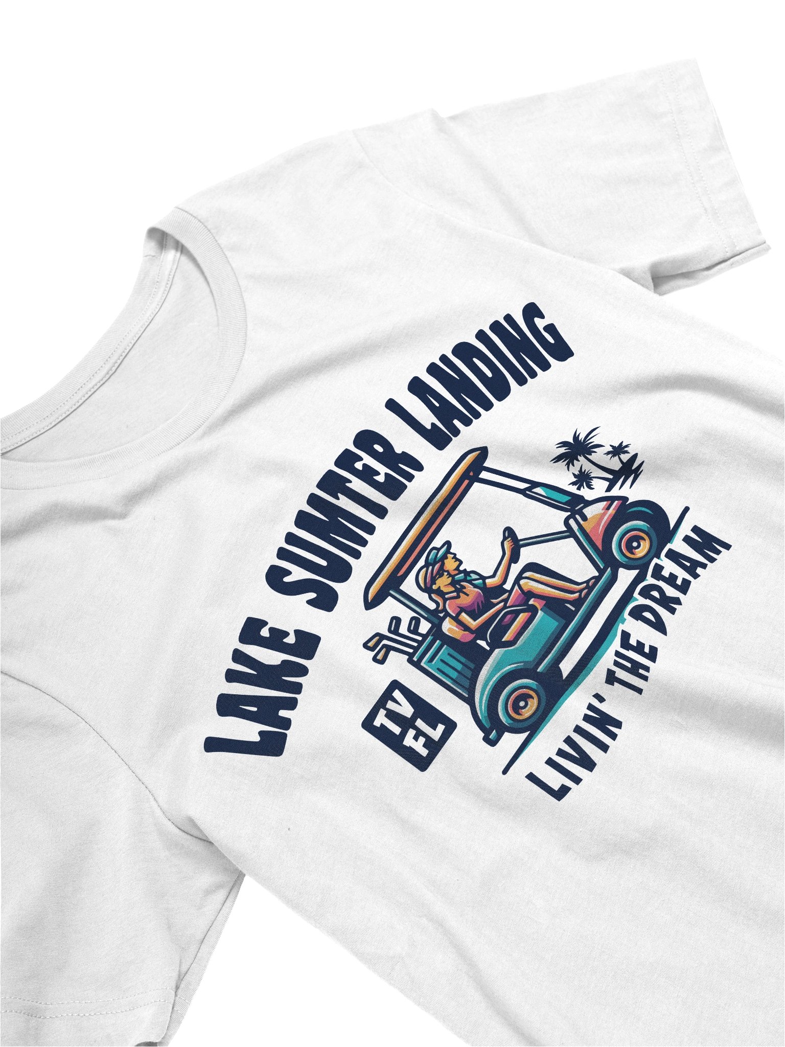 Lake Sumter Landing TV Florida USA Fun Golf Cart Design T-shirt product image (14)