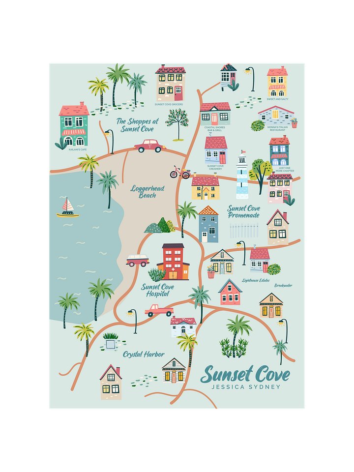 Sunset Cove Map Art Print product image (1)