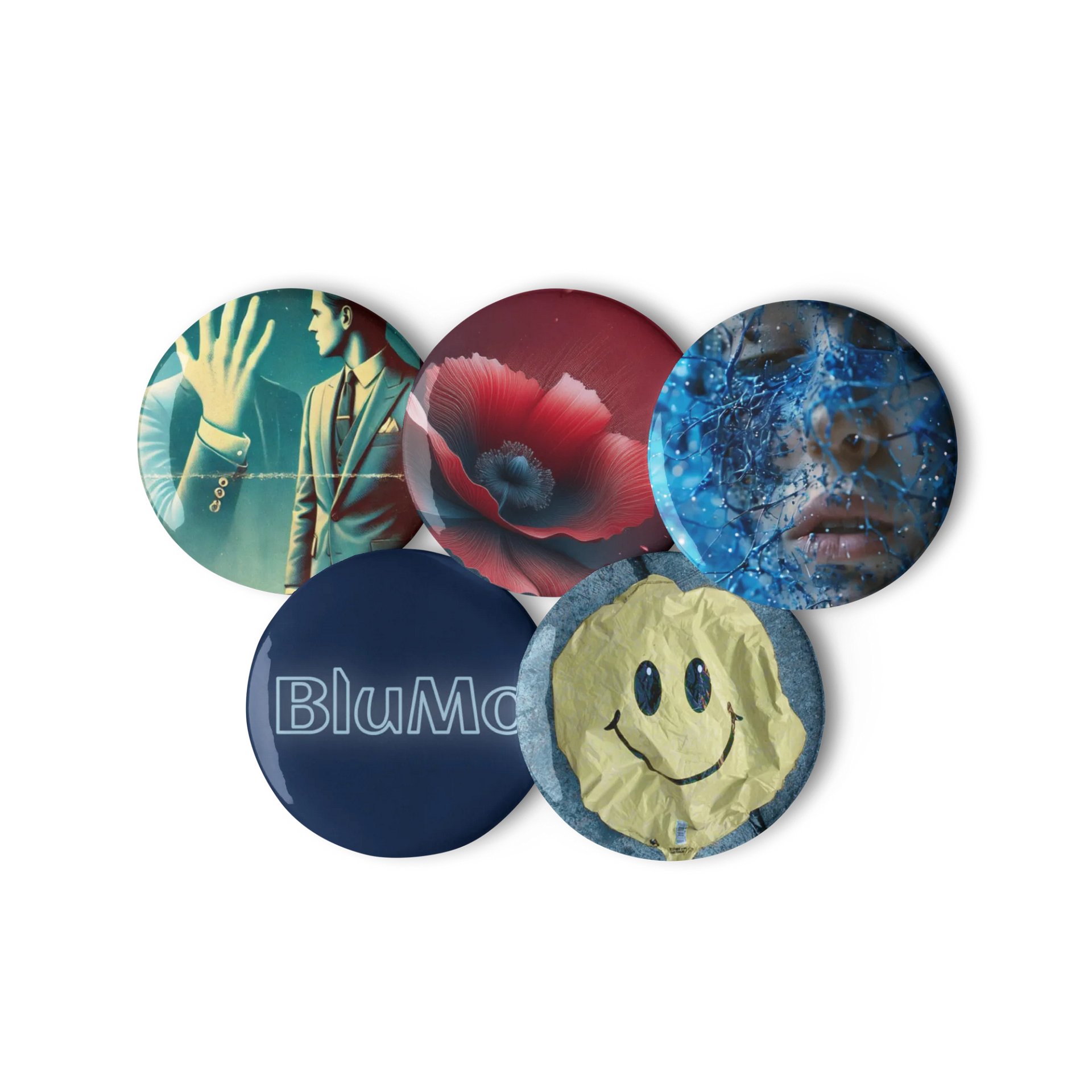 5 x Blu Mo Button Pins product image (1)