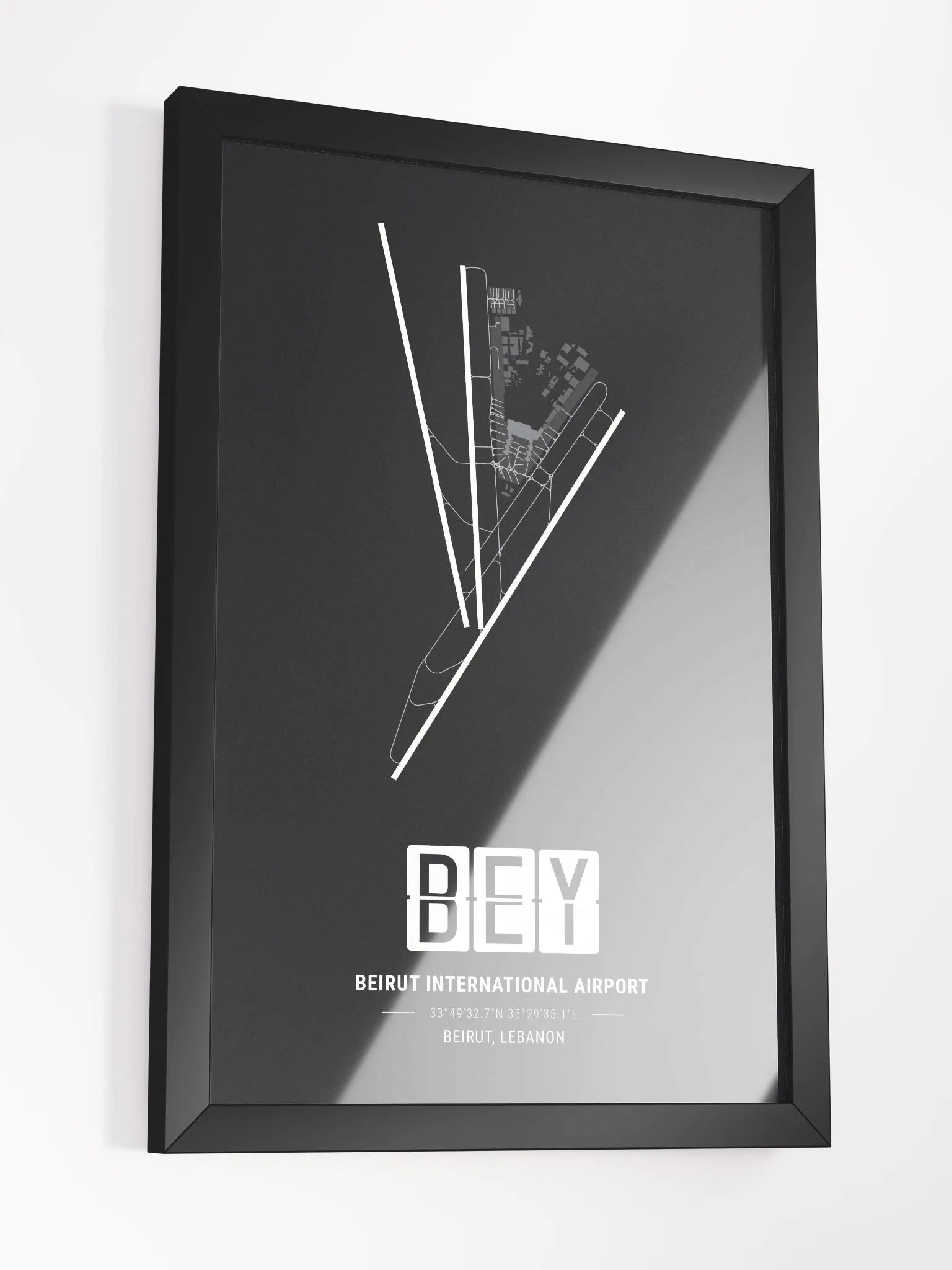 Framed Airport BEY Premium Map On Matt Paper product image (3)