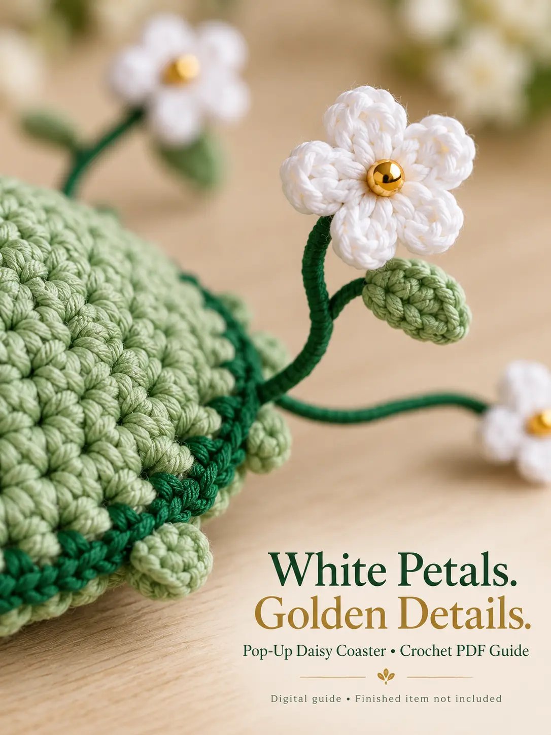 Pop-Up Daisy Coaster | Crochet pattern PDF product image (4)