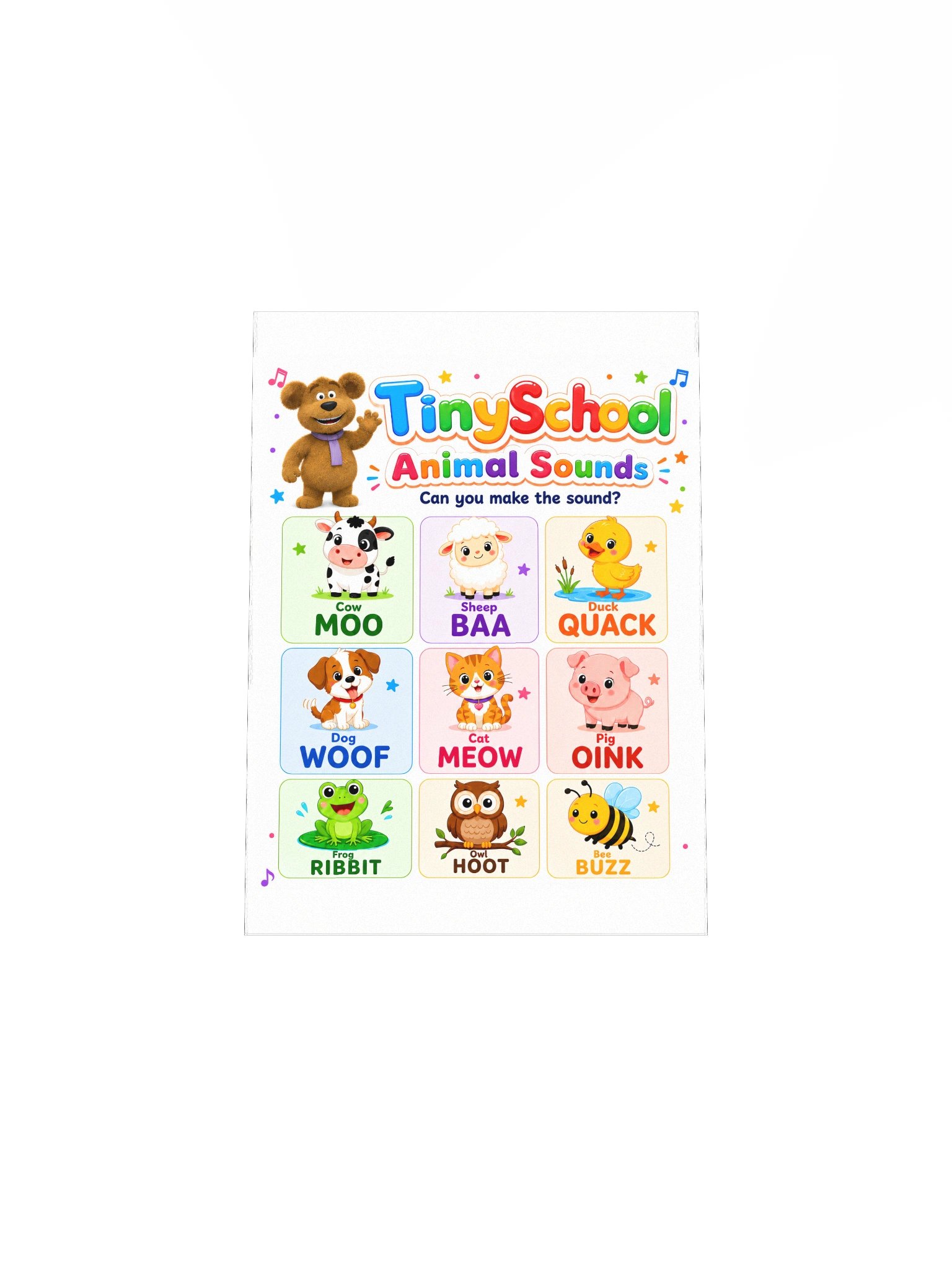 TinySchool Animal Sounds Poster — Sing & Learn product image (22)