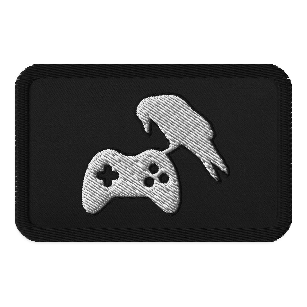 Spooky Gamer Embroidered Patch – Crow and Controller Symbol product image (1)