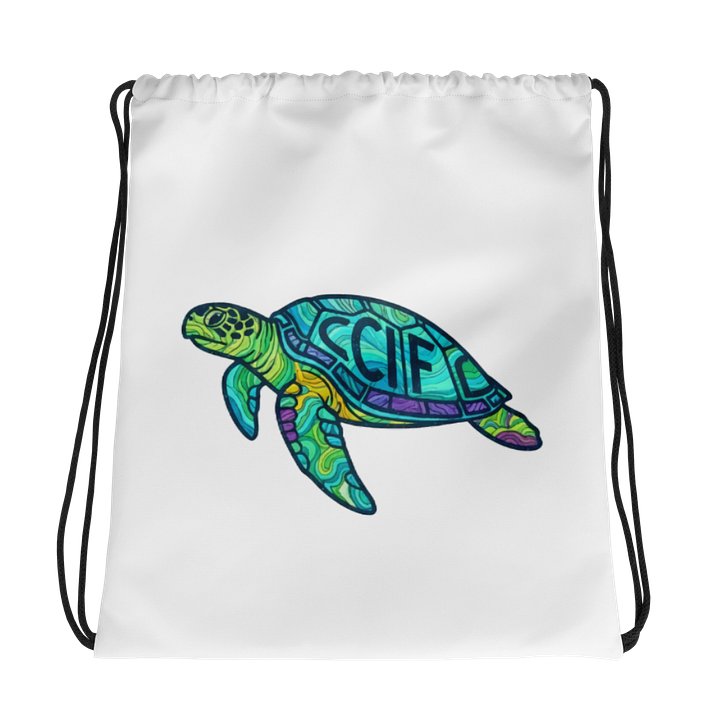 CCIF sea-turtle drawstring bag product image (1)