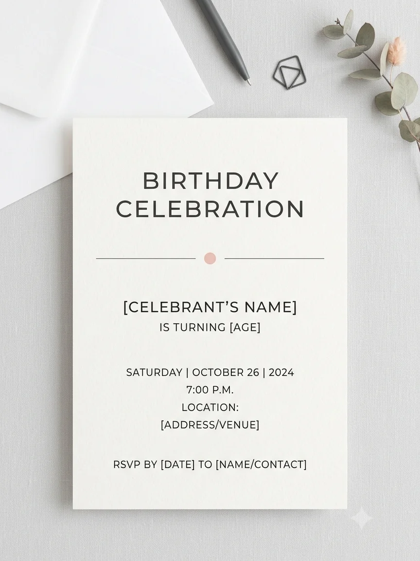 Minimalist Modern Birthday Invitation product image (1)