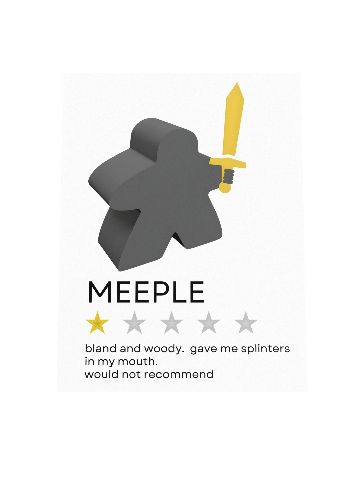One Star Review Meeple Board Game Room Poster - UNFRAMED product image (8)