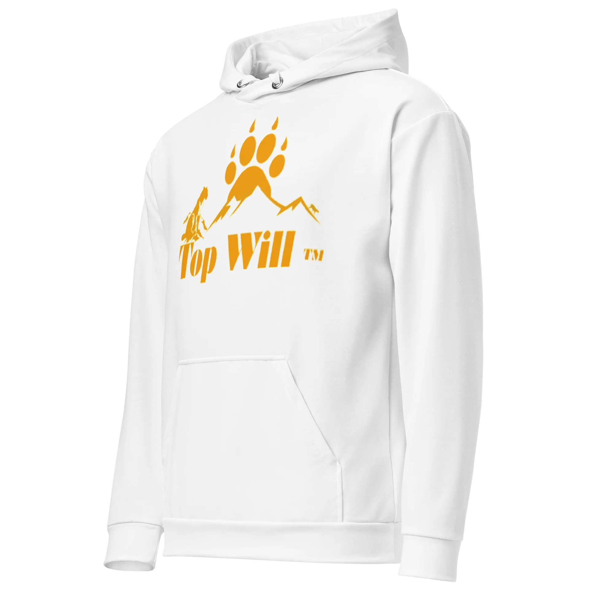 Top Will ™ Unisex White & Orange Cotton Hoodie product image (3)