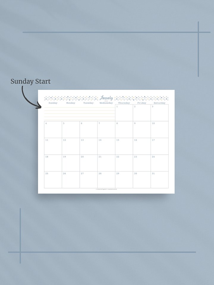 Coastal Dreams 2026 Calendar - Single Page per Month, Sunday Start, Letter Size product image (2)