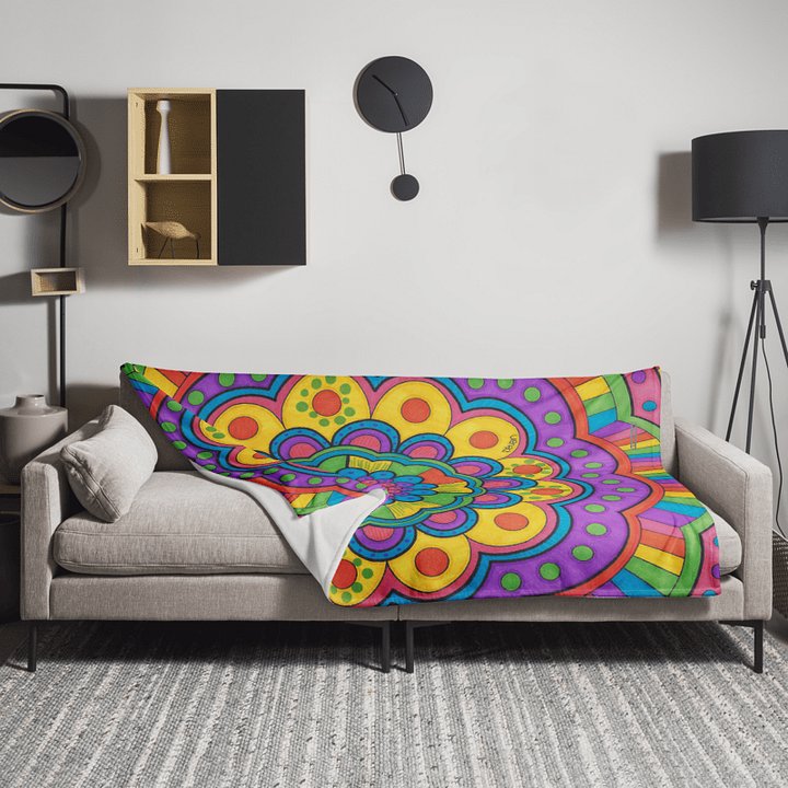 Rainbow Mandala Blanket product image (1)