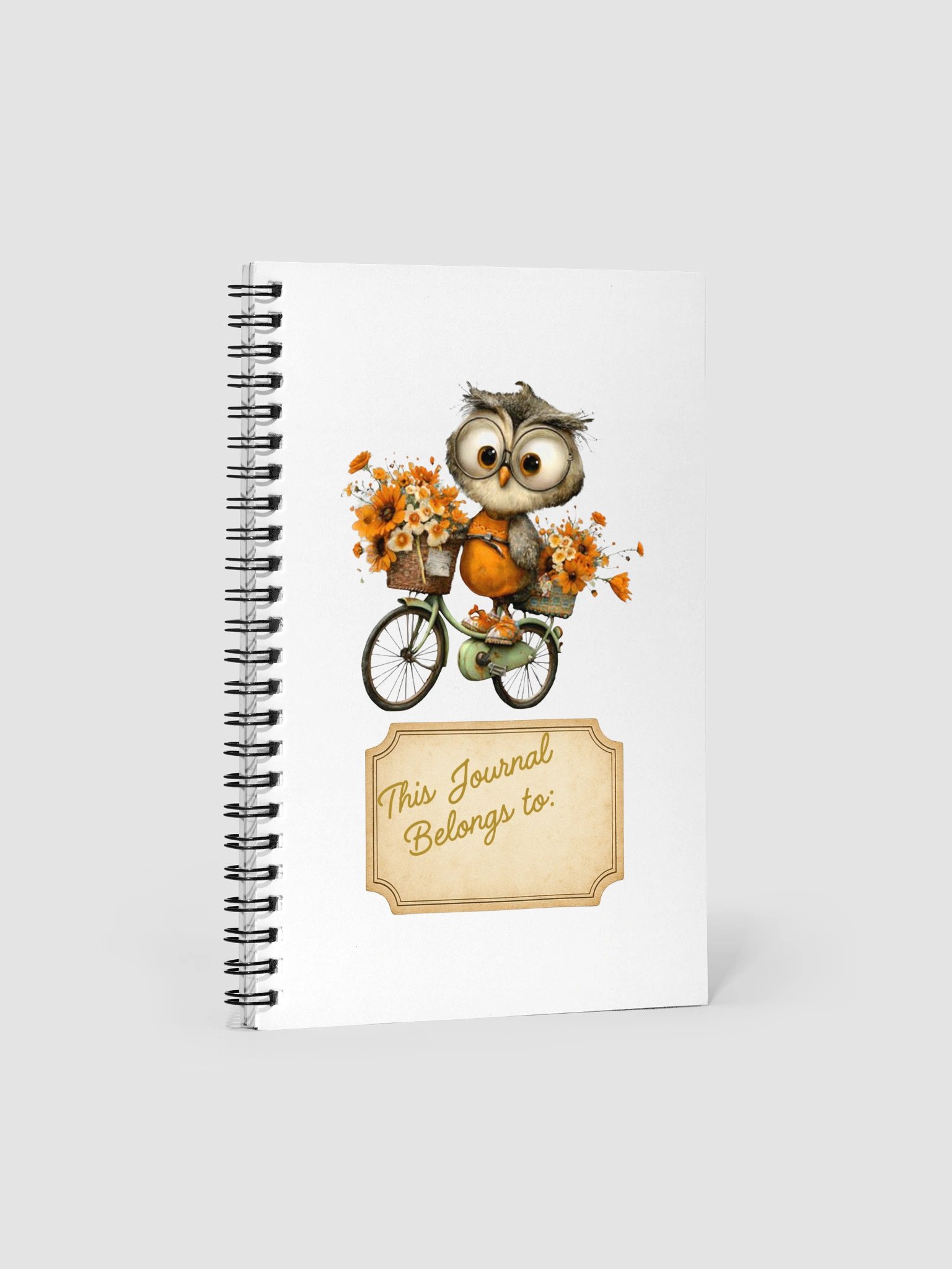 Autumn Owl Bicycle Spiral Journal product image (1)