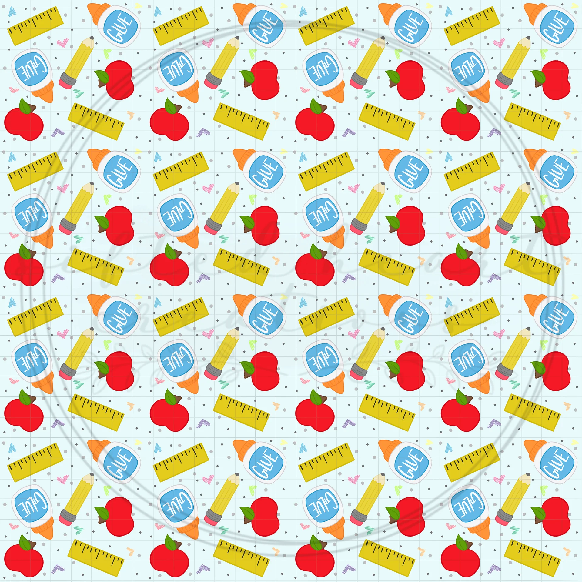 School Supplies Seamless Pattern product image (2)