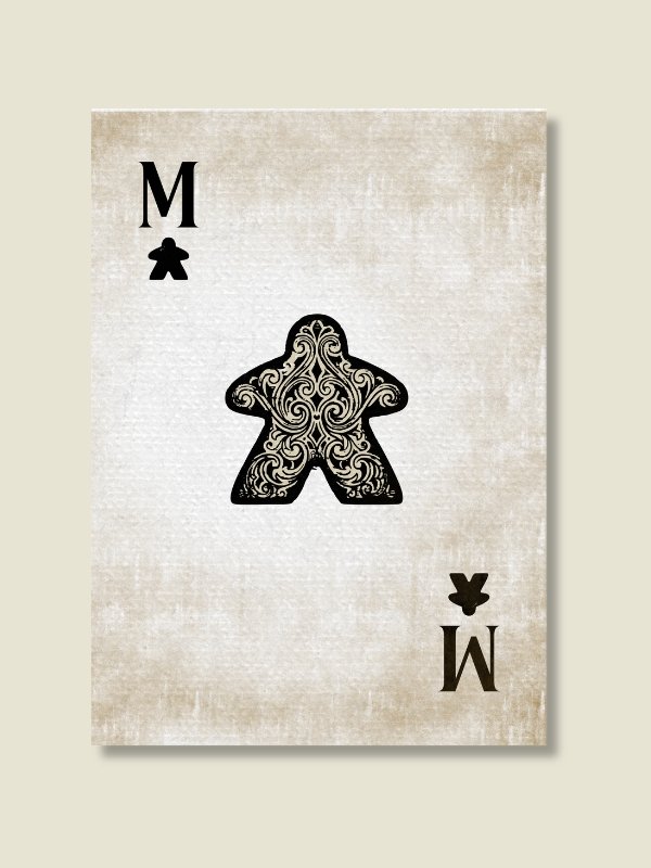 Vintage Meeple Black Ace Playing Card Board Game Room Poster - UNFRAMED product image (1)