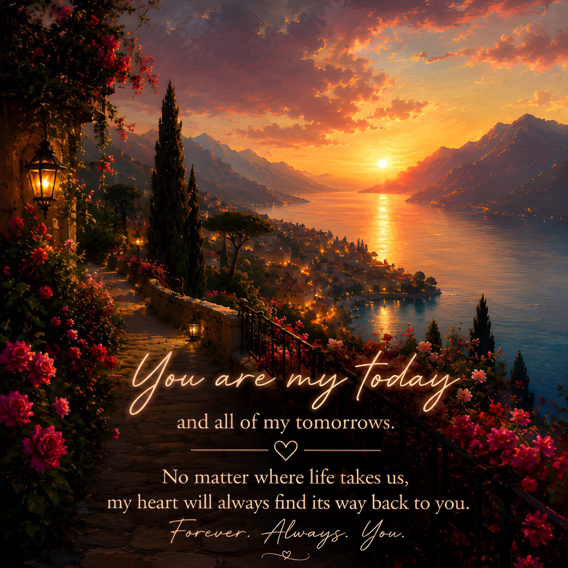 You Are My Today - Romantic Sunset Wall Art Quote product image (2)