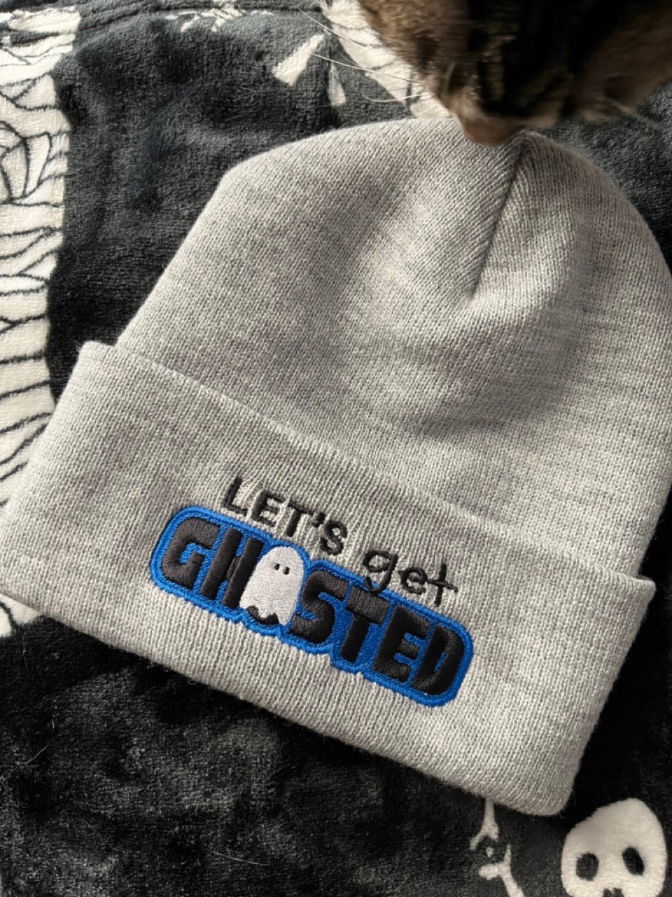 “Let’s Get Ghosted” Embroidered Beanie product image (4)