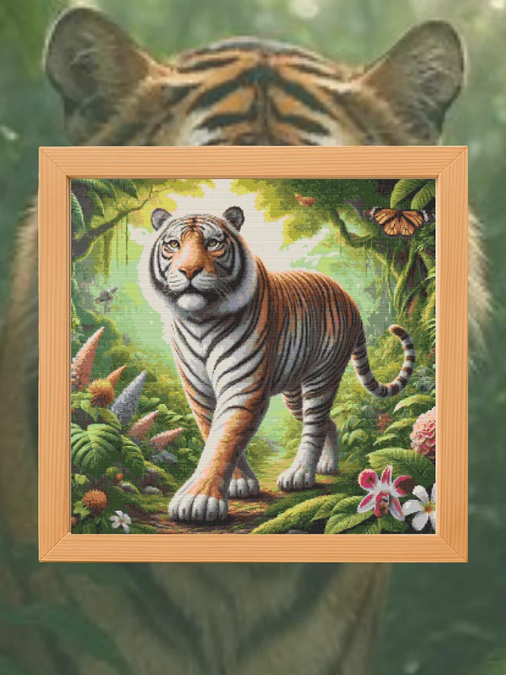 Tiger in the Jungle Cross Stitch Pattern product image (1)