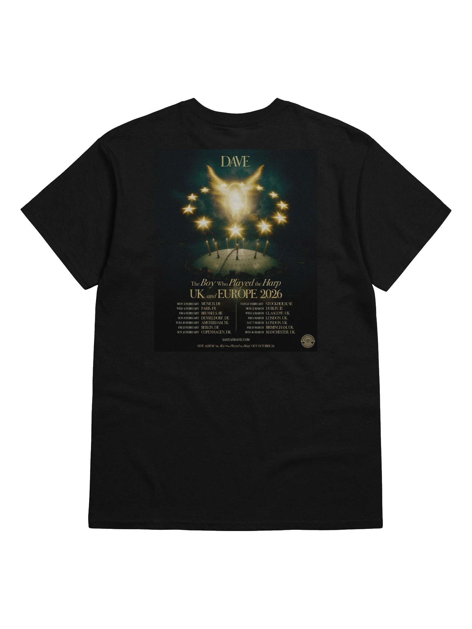The Boy Who Played the Harp Dave UK Europe Tour 2026 T-shirt product image (2)