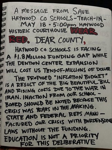📌May 18th 5:00pm Haywood County Courthouse. WEAR RED.📌

One of the Dads that joined yesterday’s teach-in was taking notes, th...