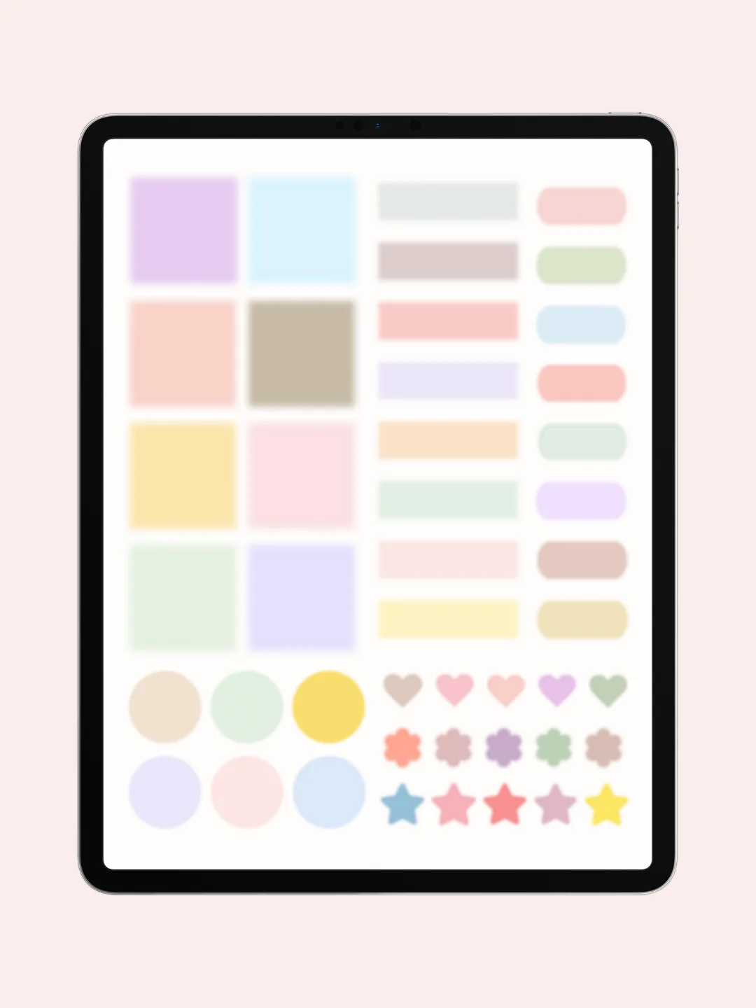 Soft Shapes Stickers - 40+ Blurry Pastel Digital Stickers product image (1)