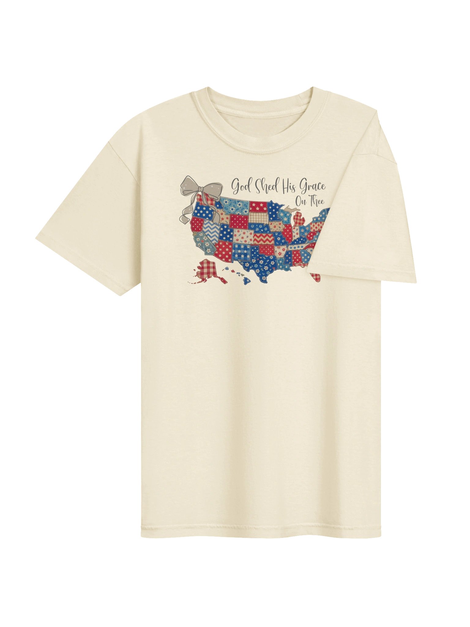 God Shed His Grace On Thee Patriotic USA Tee- Comfort Colors product image (8)