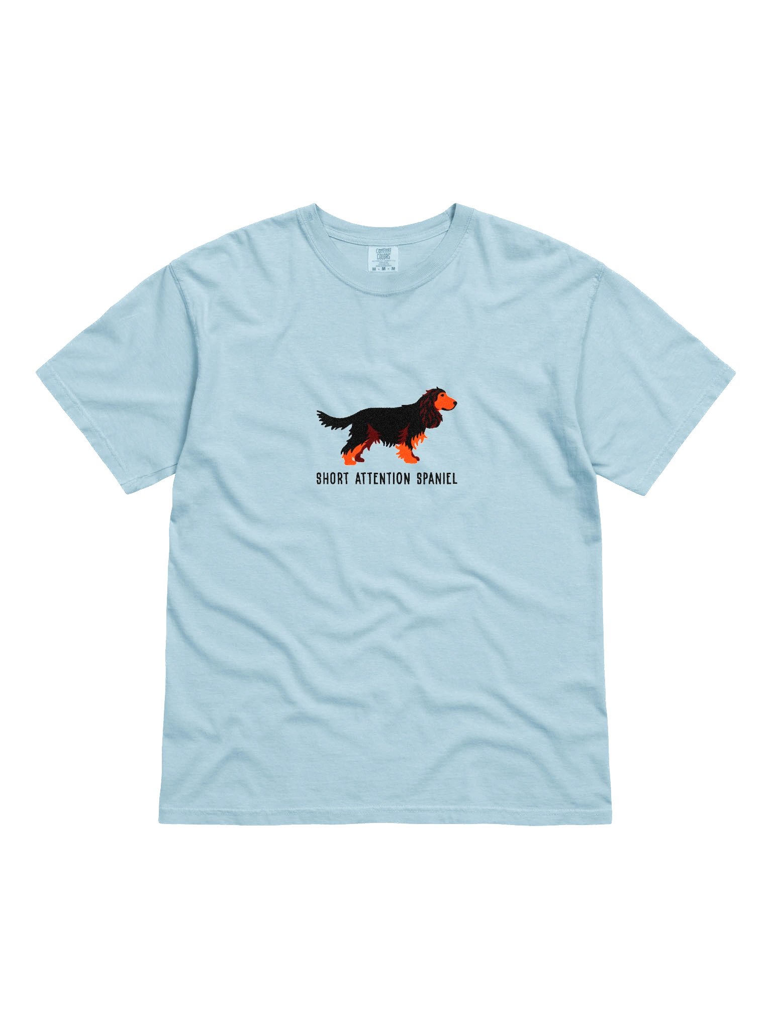 Short Attention Spaniel T-Shirt(Embroidered) of an English Cocker Spaniel(Black & Tan) product image (4)