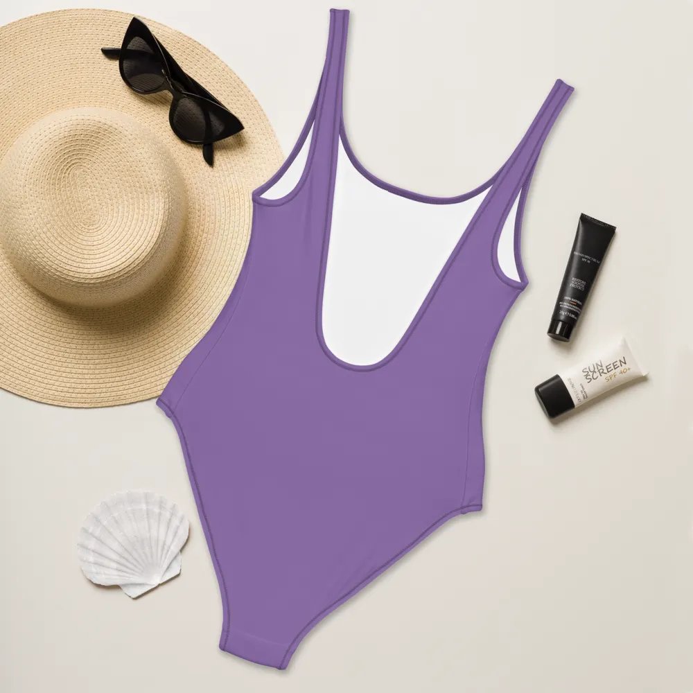 Furry Trash Swimsuit – Bubble Logo (White on Purple) product image (8)