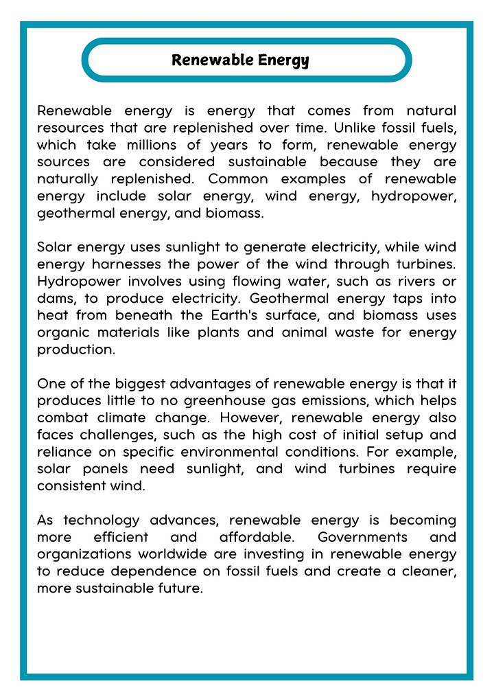Renewable Energy Reading Passage with Comprehension Questions product image (2)