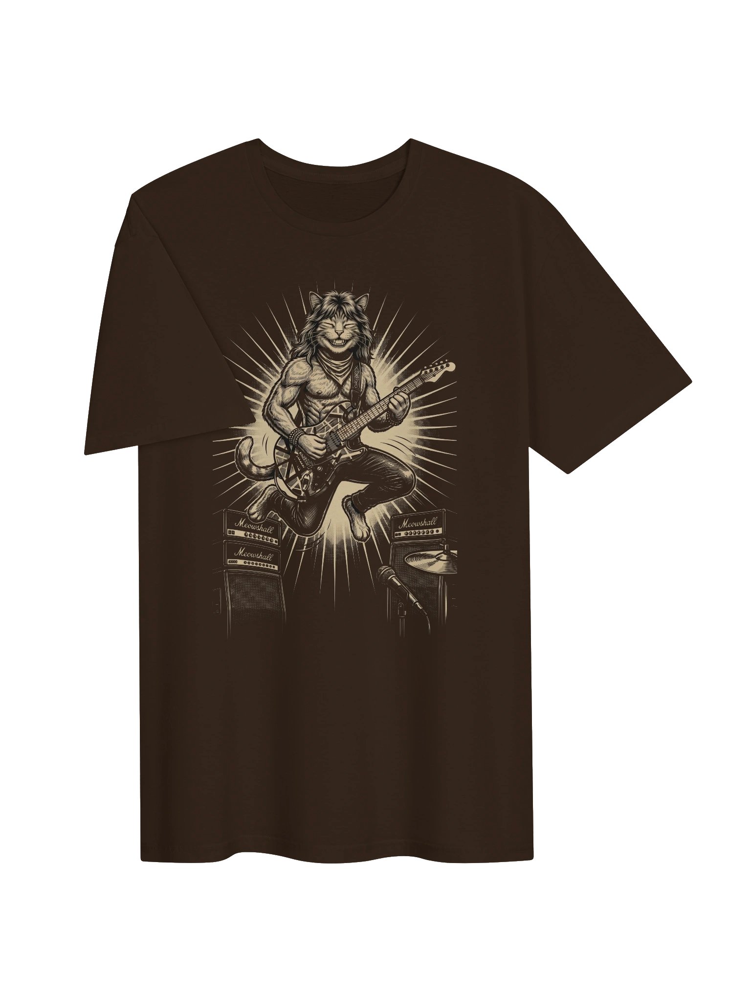 Eddie Fang Halen Cat Guitar T-Shirt | Funny Rock Music Guitar Tee product image (4)