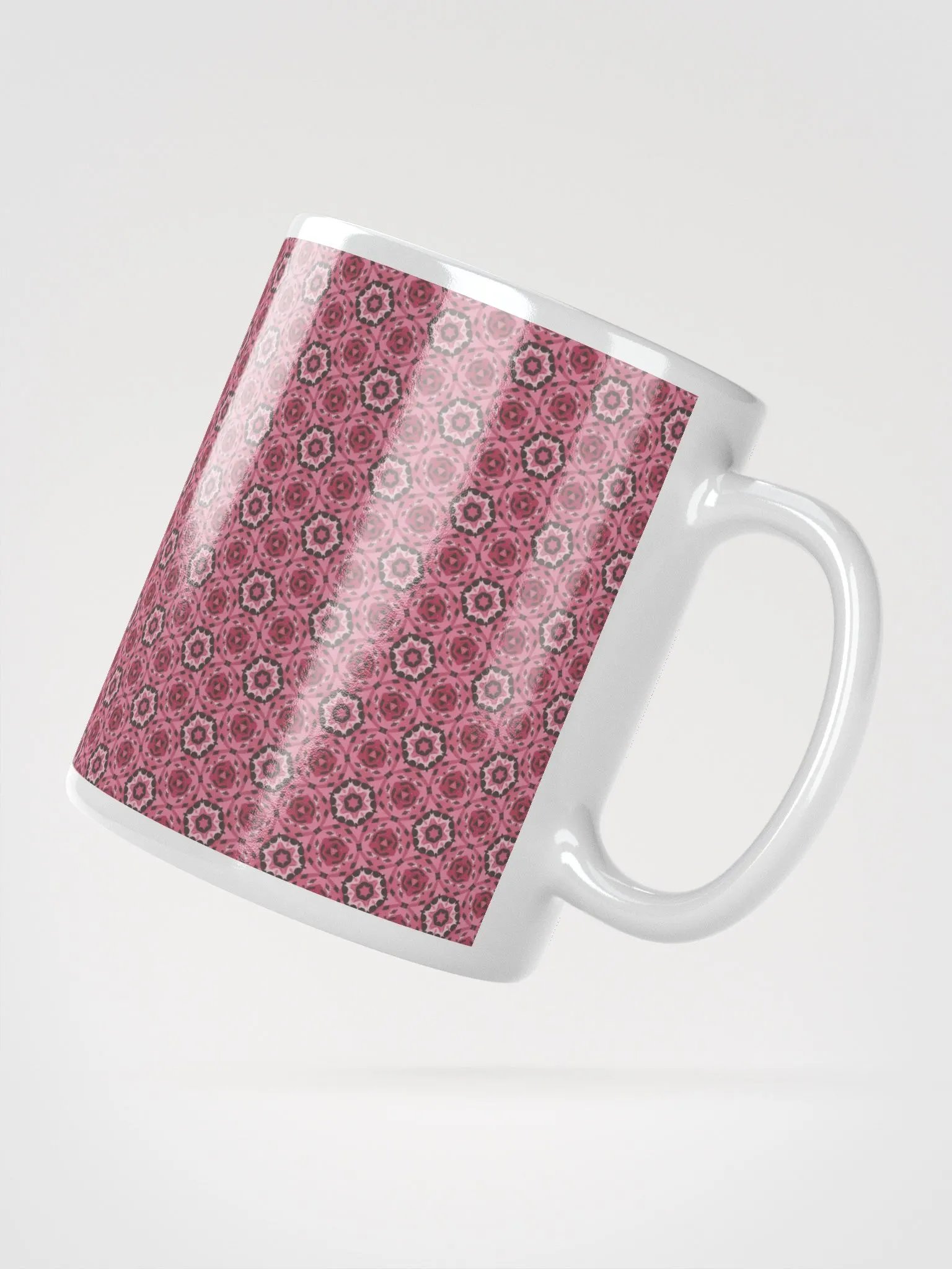 Pink & Black Octagonal Ceramic Mug product image (3)