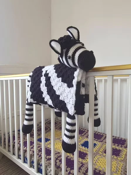 Crochet Zebra Baby Blanket Pattern - 3in1 Toy, Play Mat PDF Pattern - Crafting Happiness product image (7)