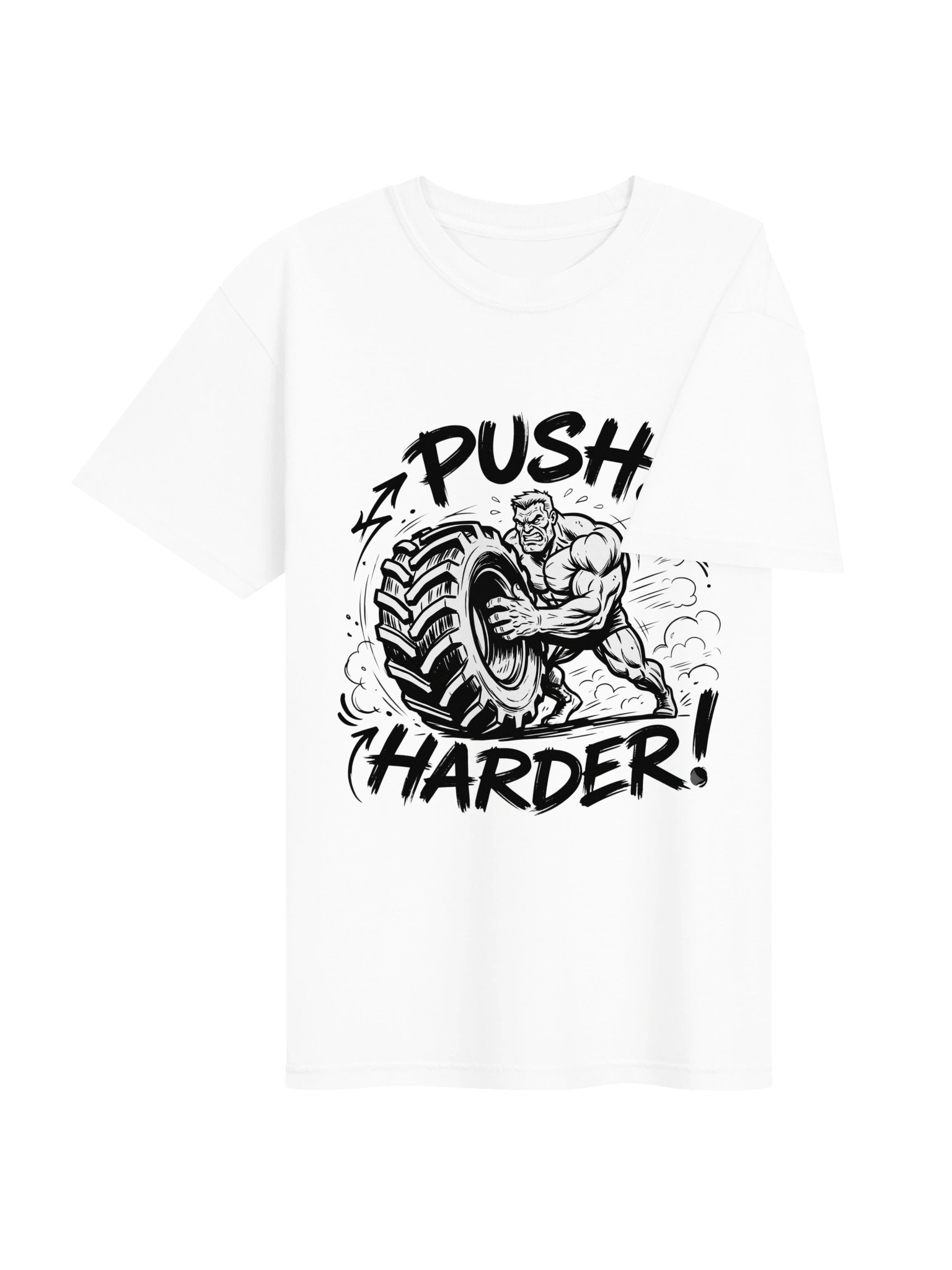 Push Harder Tire Flip Gym T-Shirt | Bold Bodybuilder Motivation Tee product image (4)