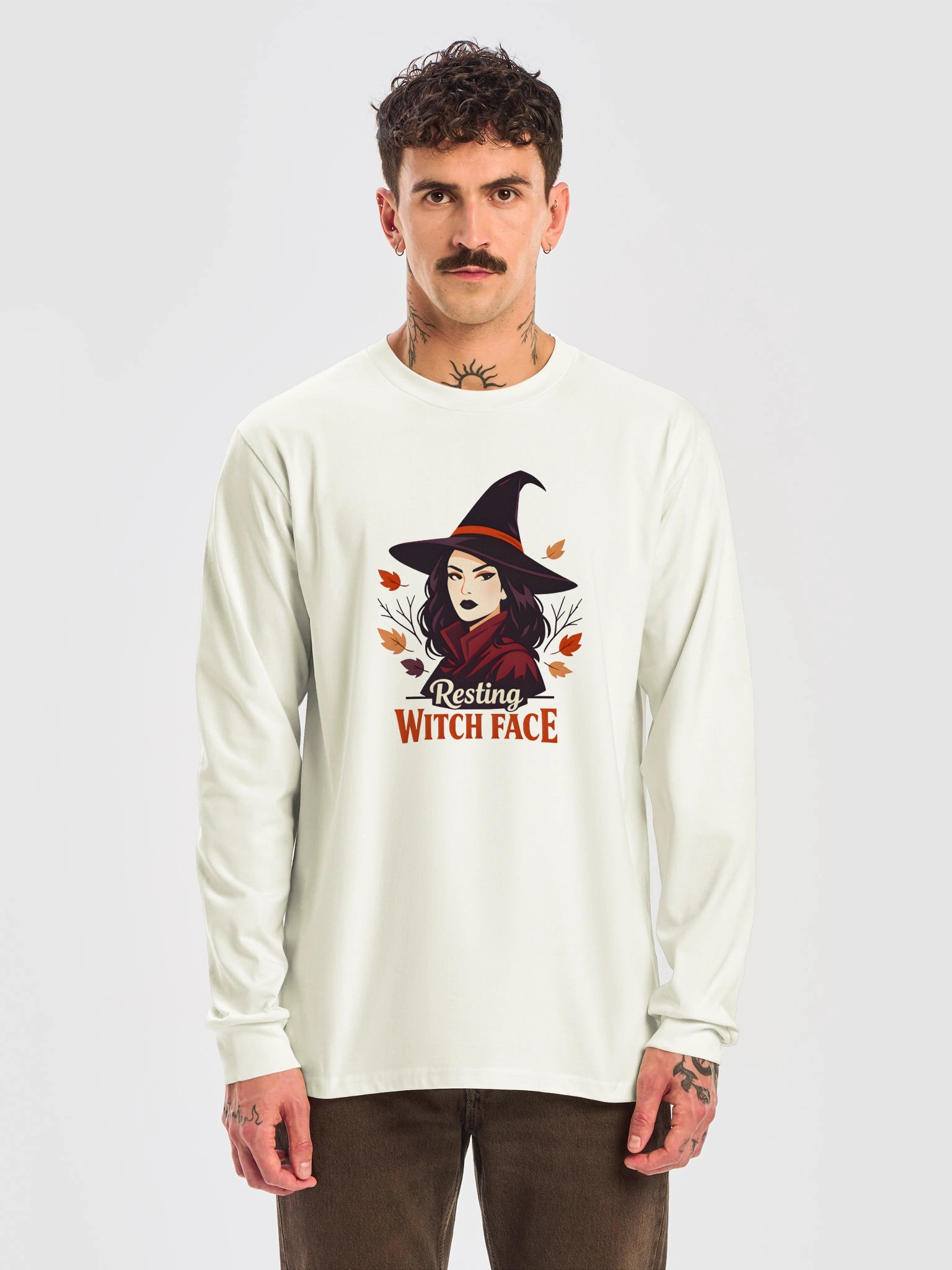 Resting Witch Face Halloween Long Sleeve Tee product image (13)
