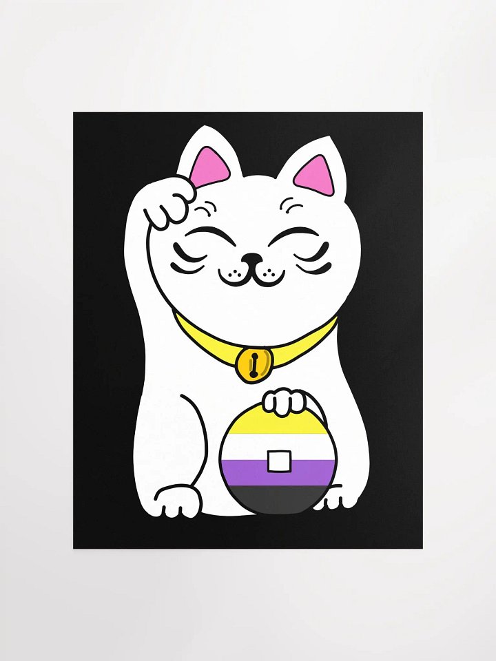 Maneki neko nonbinary pride poster product image (1)