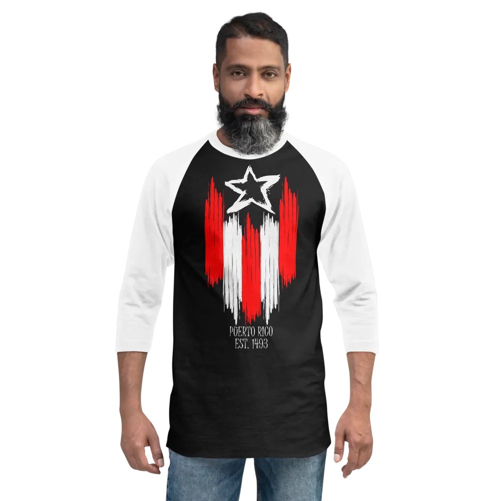 Puerto Rico Flag Drip Jersey Raglan Tee product image (2)