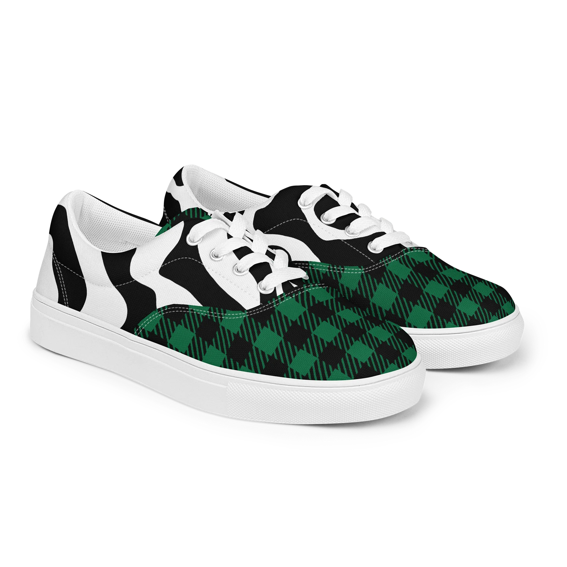 Mixed Print Plaid & Stripe Sneakers product image (2)