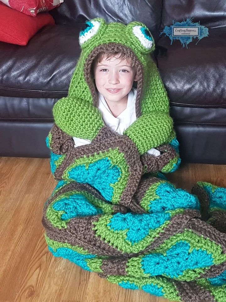 Sea Turtle Hooded Blanket Crochet Pattern - Adult & Child Sizes (PDF Pattern) product image (1)