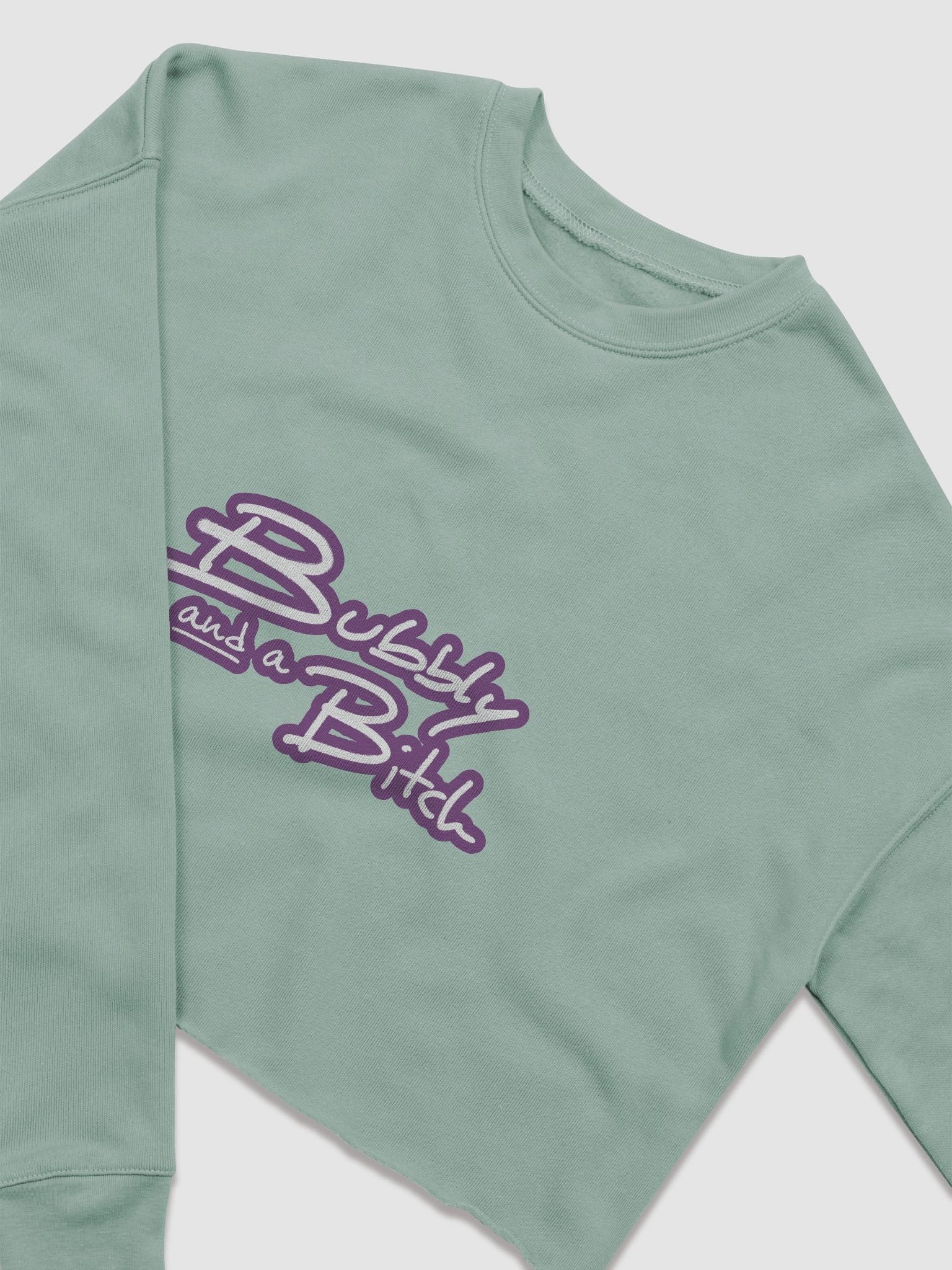 Bubbly and a B*tch (lined design, #763D7D) Women's Fleece Crop Sweatshirt product image (17)