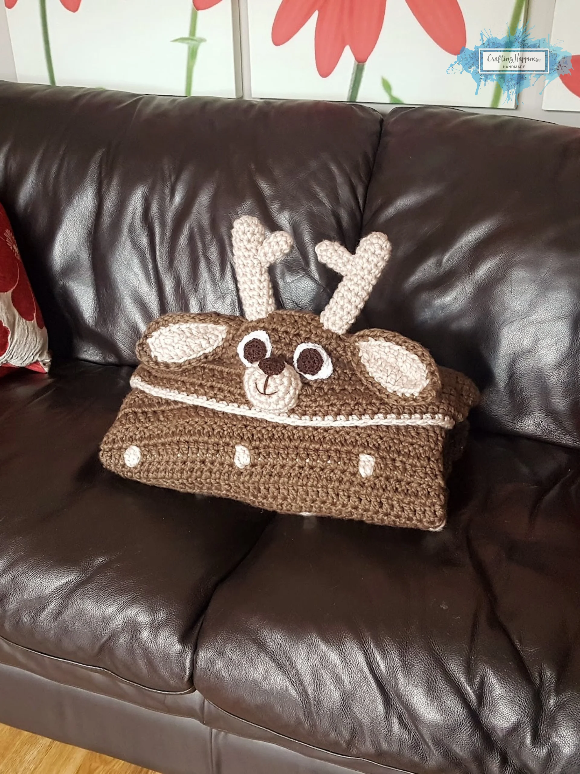 Deer Hooded Blanket Crochet | Chunky Animal Blanket (PDF Pattern product image (2)