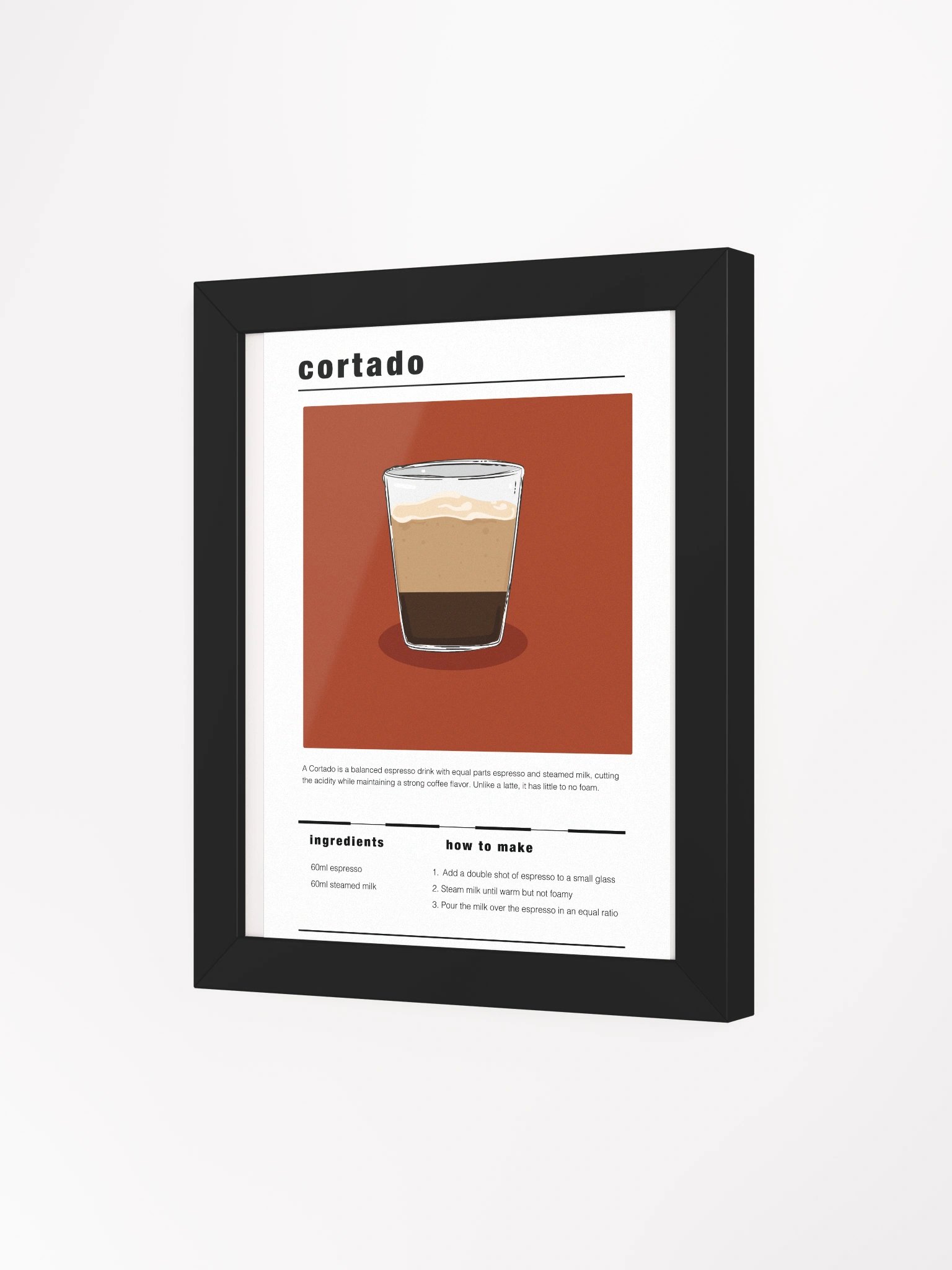 Framed Cortado Coffee Print product image (3)