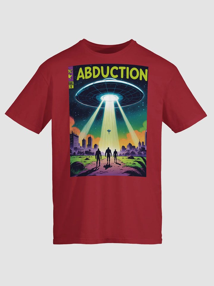 1970s Sci-Fi Comic T-Shirt – Retro Alien Abduction Art product image (2)