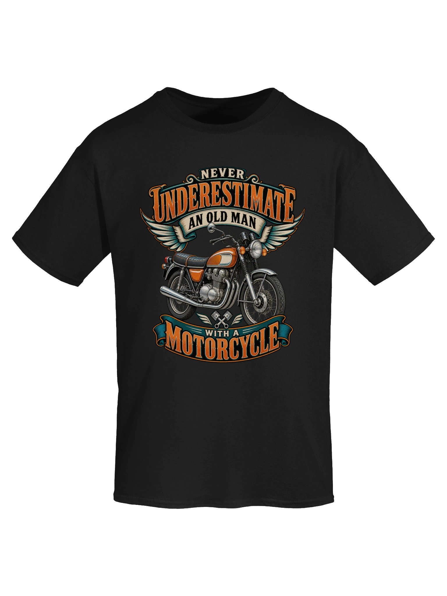 Never Underestimate an Old Man Vintage Motorcycle T-Shirt product image (5)