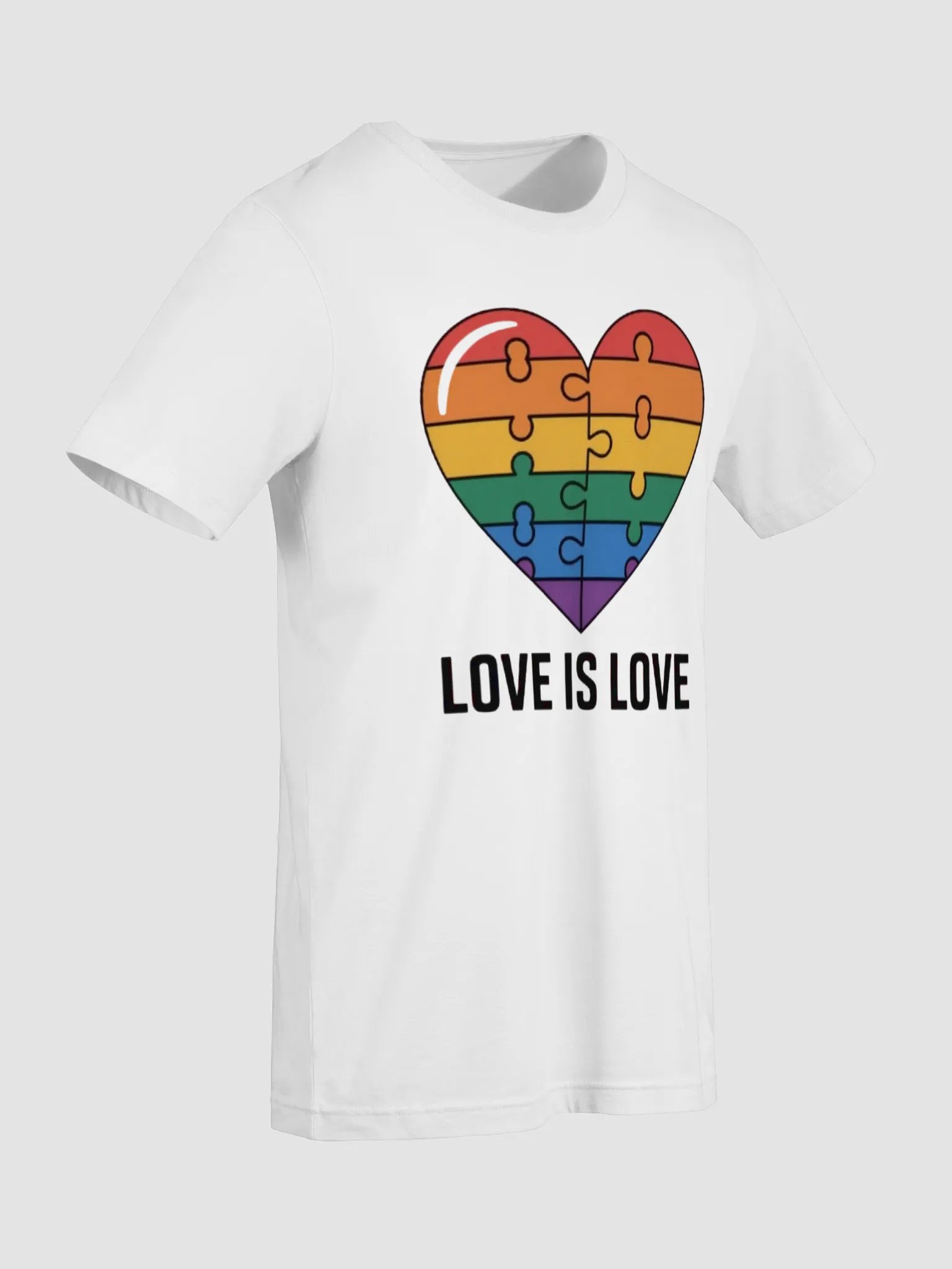 Love is Love Pride T-Shirt | Graphic Grove | Celebrate Equality with Rainbow Heart Design product image (129)