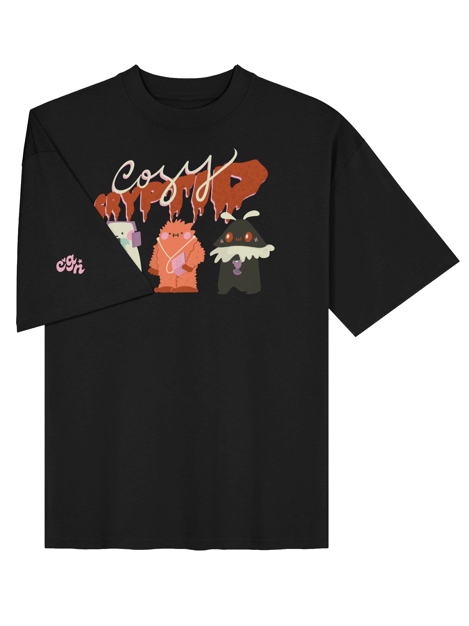 "Cozy Cryptid" Print Oversized T-shirt product image (3)