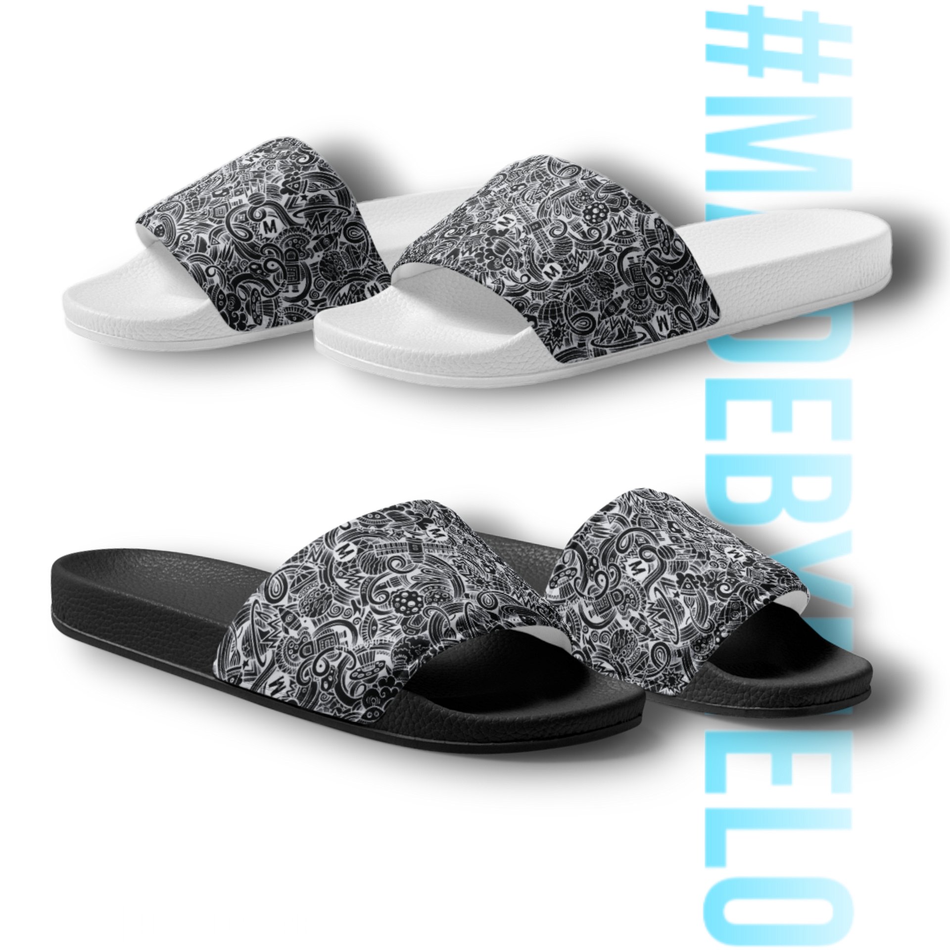 Dark Space Scribble - Men's Slides | #MadeByMELO product image (1)
