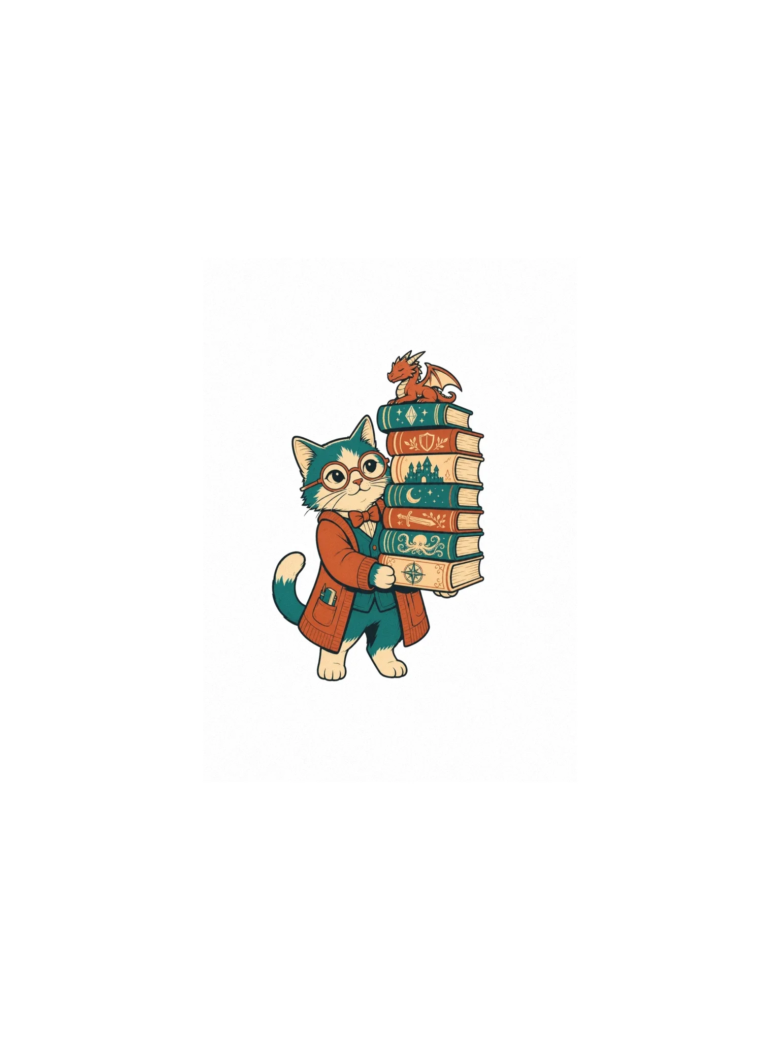 Fantasy Librarian Cat