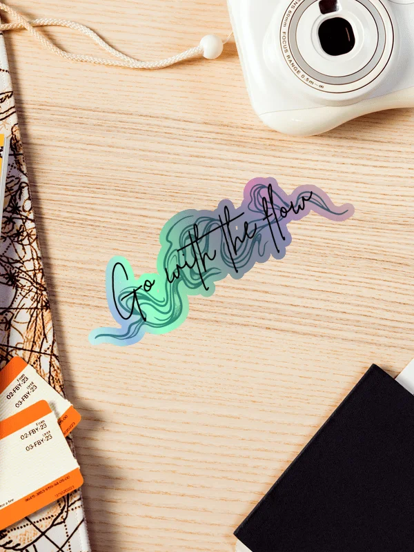 Holographic Go With The Flow Wave Sticker Sheet product image (1)