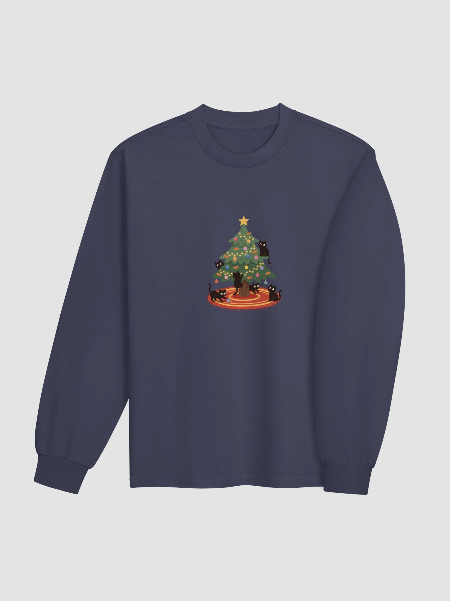 Black Cat Christmas Tree Sweatshirt product image (20)