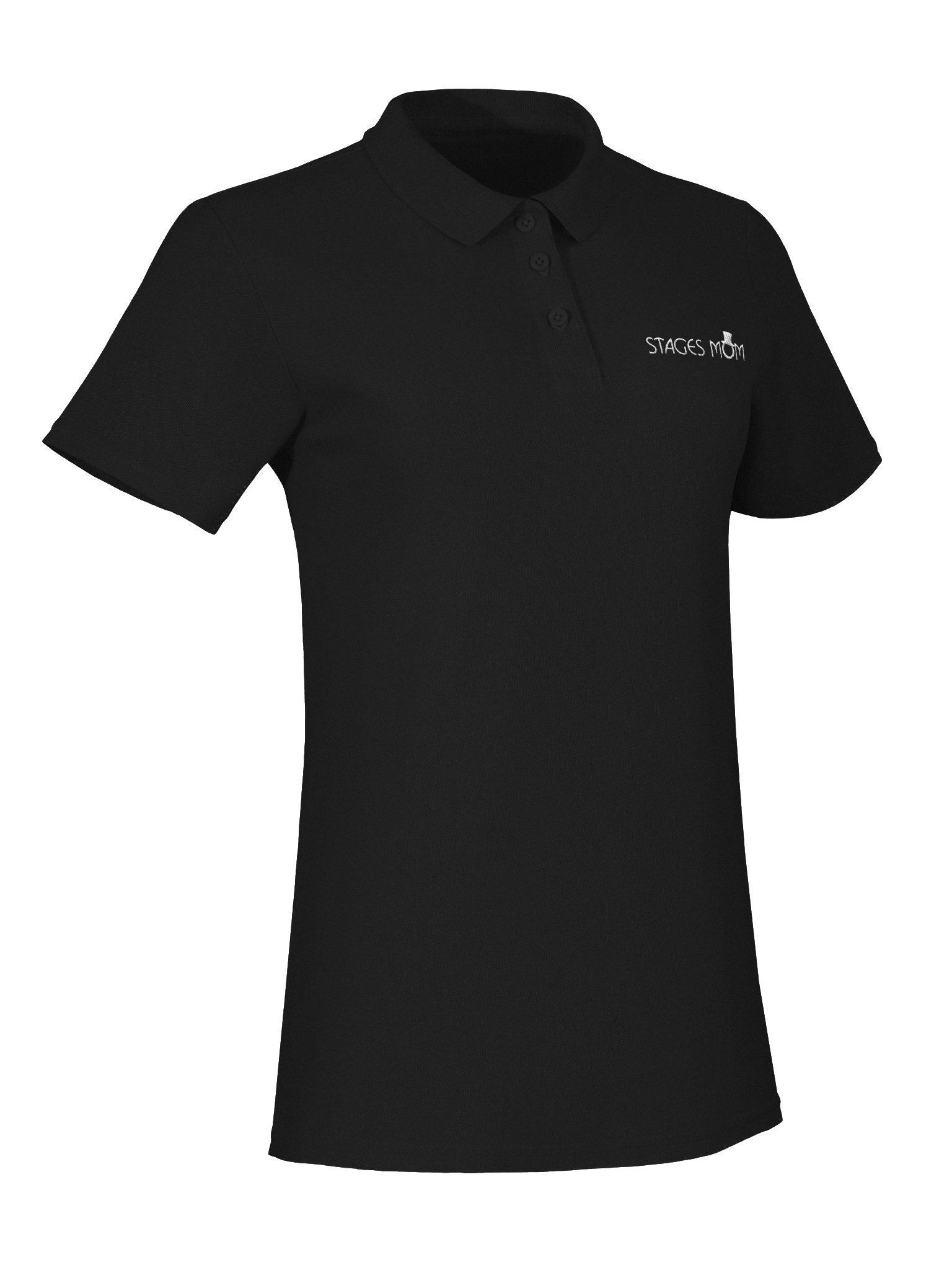 Feminine Polo - Dark with White Embroidered "Stages Mom" product image (20)