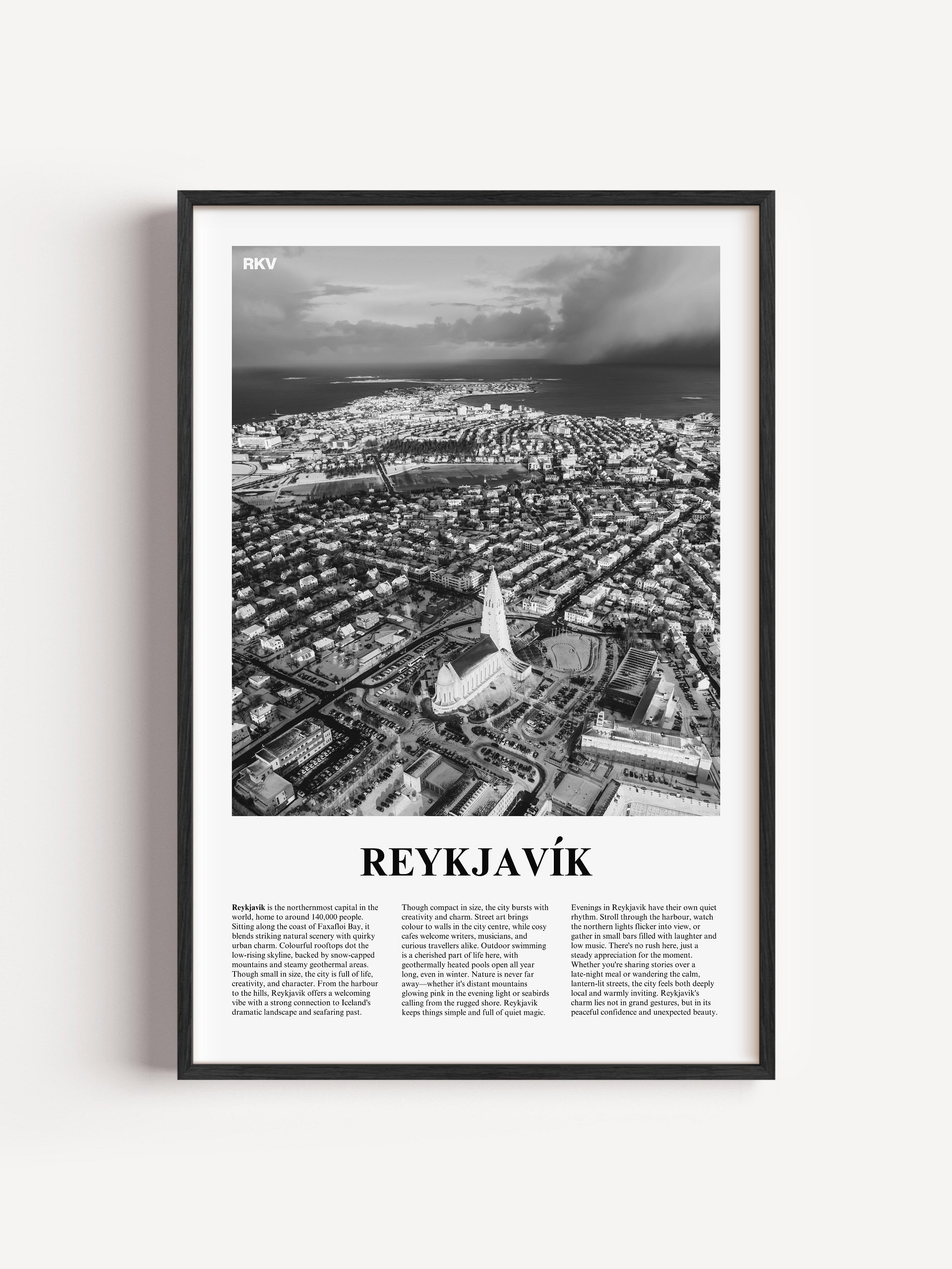 Reykjavik 01 Newspaper Poster | Framed product image (1)